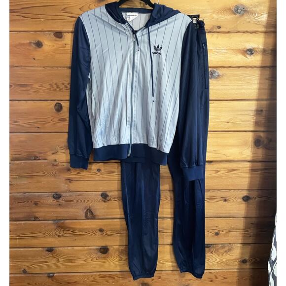 VTG adidas Track Jacket Pants Medium Blue Full Set Suit
